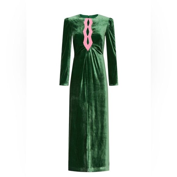 SALONI Jinx C Dress in Bright Emerald size 4 - Picture 3 of 6
